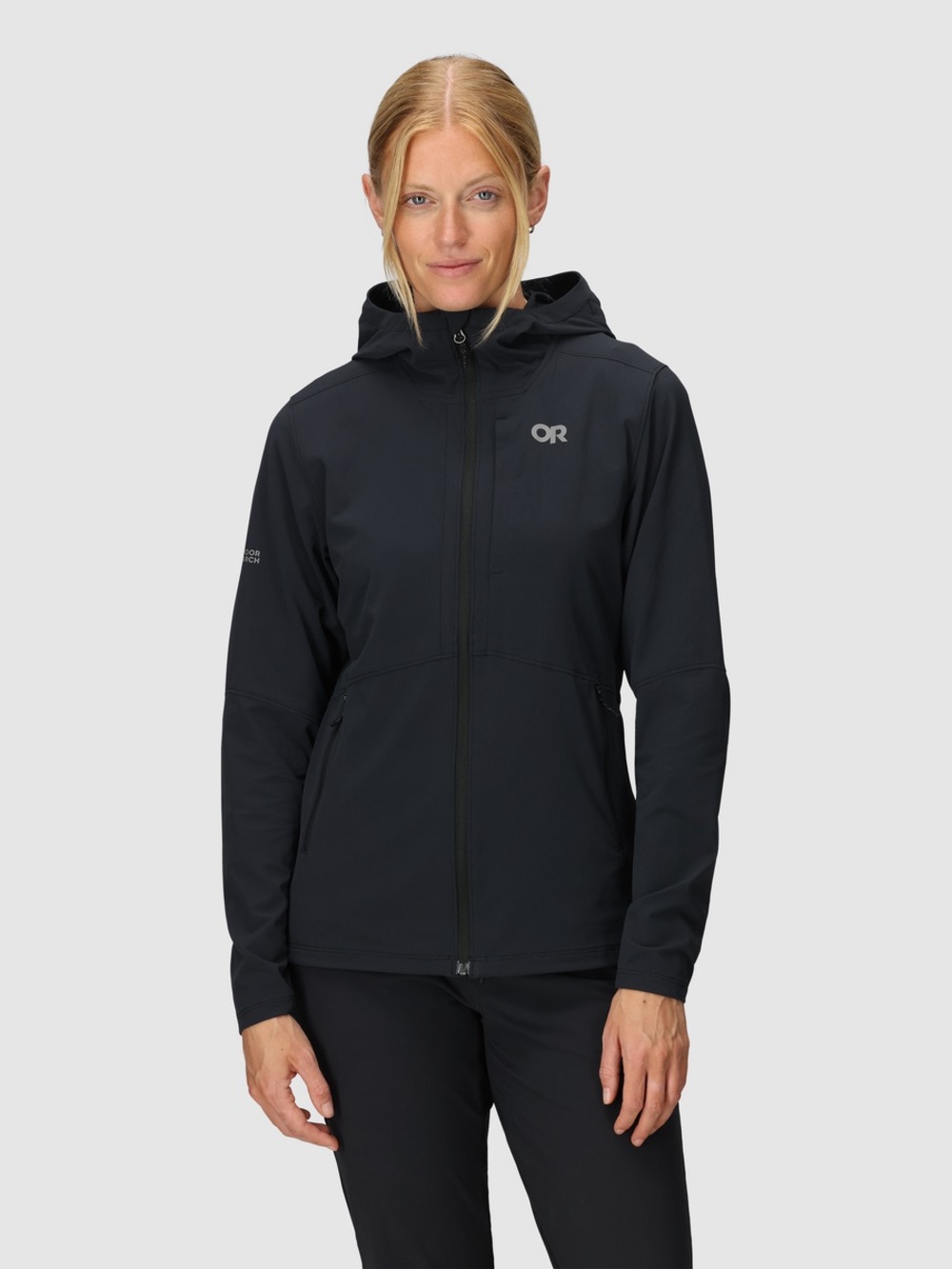 Outdoor Research Ferrosi Hoodie Softshell Jacket Women's Large Black Lightweight